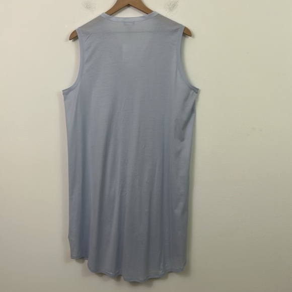 NWT Hanro Cotton Deluxe Tank Sleep Shirt Light Blue Womens Large - Picture 7 of 7